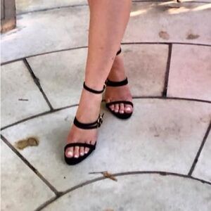 Zara Elegant Black Women's strappy heels